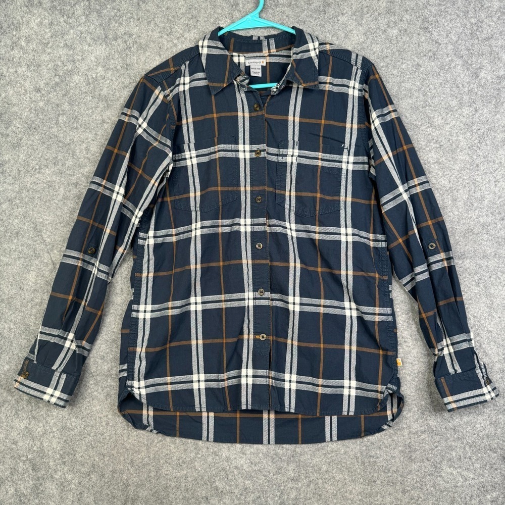 Carhartt Shirt Womens Medium Plaid Button Front Fairview Workwear Gorp Grunge